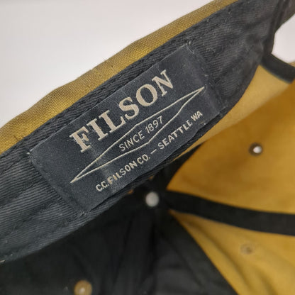 Filson Baseball Cap Brown One Size Waxed Cotton Leather Strap Adjustable Hat