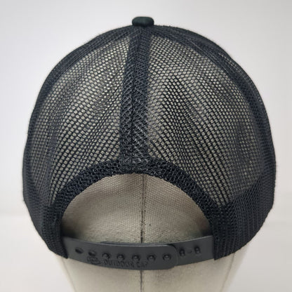 Outdoor Cap Trucker Hat Black OSFM Harris Premium Beef Leather Patch Snapback
