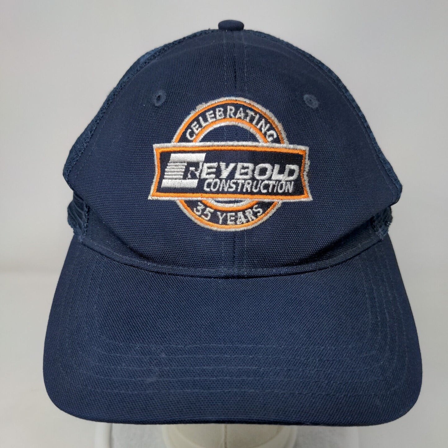 Reybold Construction Celebrating 35 Years Trucker Hat Blue OSFA Mesh Back