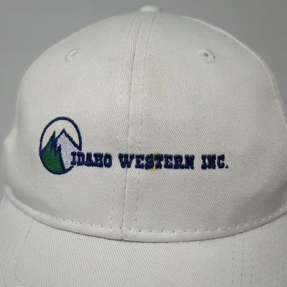 Idaho Western Inc. Strapback Hat White OS Adjustable Embroidered Port & Company