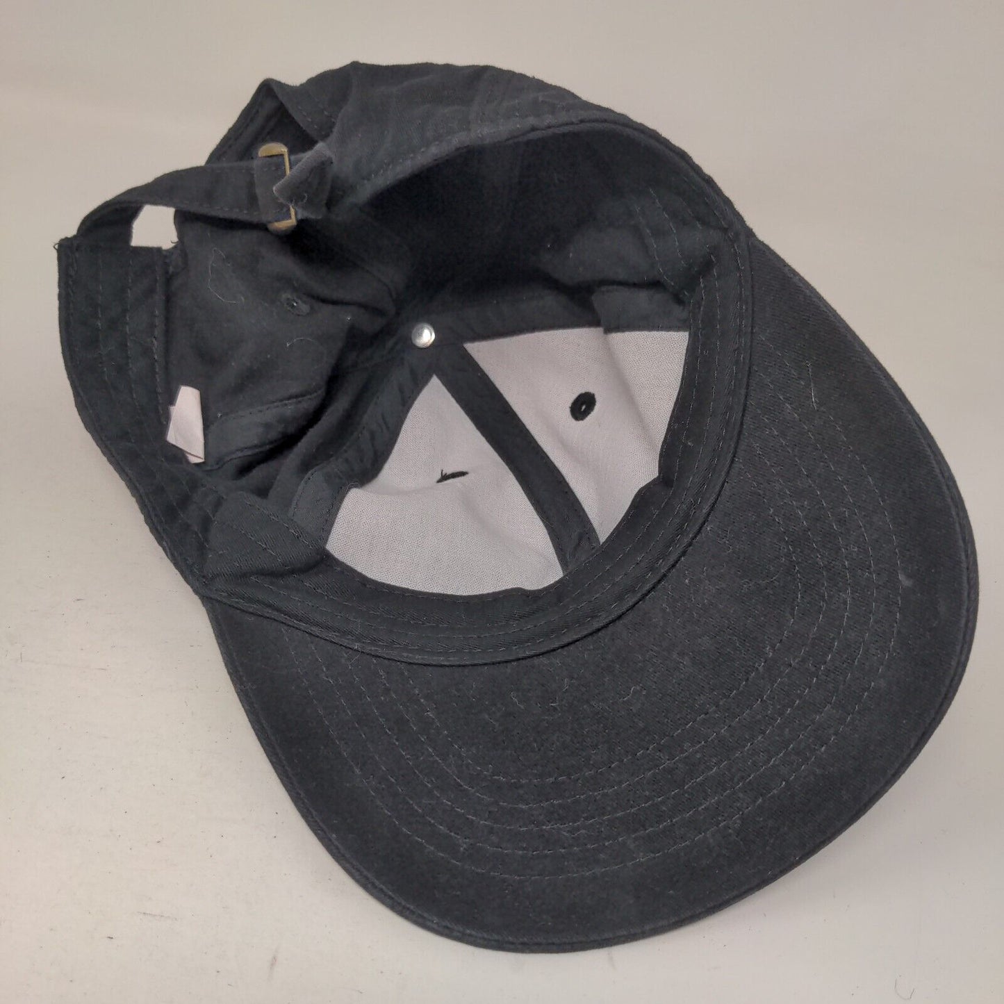 Unbranded Slideback Hat Black Soot OSFM Adjustable Solid 6 Panel Blank