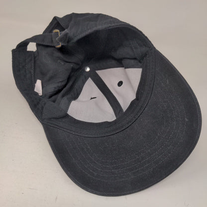 Unbranded Slideback Hat Black Soot OSFM Adjustable Solid 6 Panel Blank