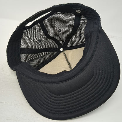 DC Shoes Trucker Hat Black One Size Three Wolves Moon Galaxy Mesh Snapback Art