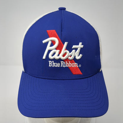 Pabst Blue Ribbon Strapback Trucker Hat Blue OS Adjustable Mesh Back Hooey