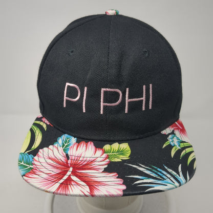 PI PHI Snapback Hat Multicolor One Size Embroidered Floral Hawaiian