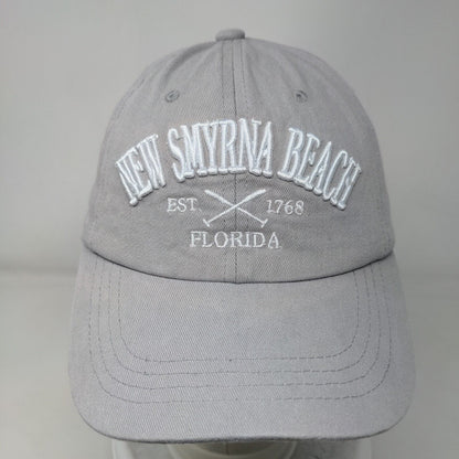 New Smyrna Beach Florida Strapback Hat Gray One Size Embroidered
