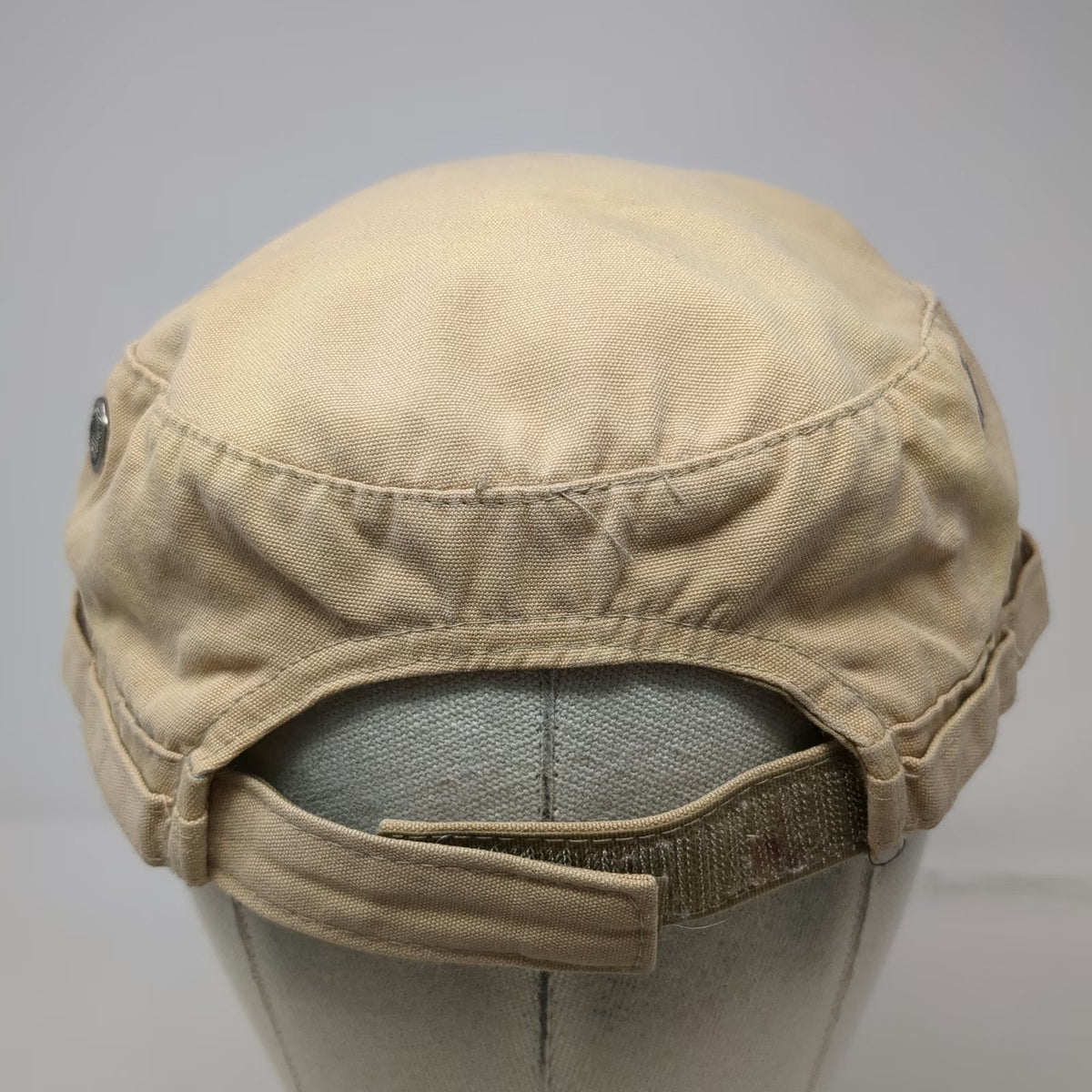 DPC Army Cap Beige One Size Cotton Hat Metal Eyelets Strapback Solid Blank