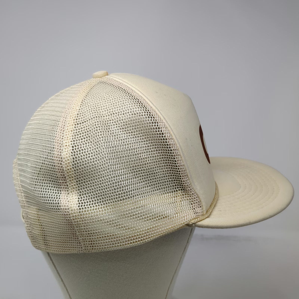 Otto Trucker Hat Beige One Size CART Community Rural Transportation Rope Brim
