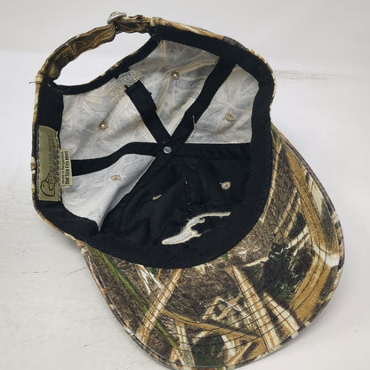 Ducks Unlimited Brown Camo Baseball Cap One Size Marsh Grass Hunting Slideback