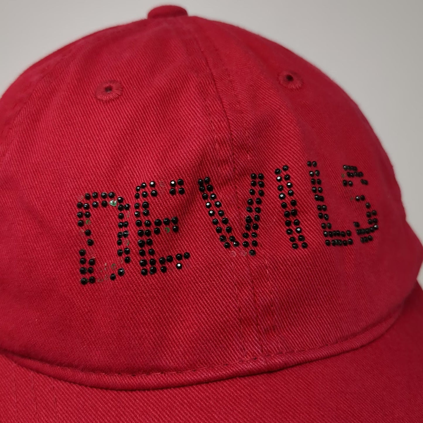 Zephyr New Jersey Devils NHL Red One Size Rhinestone Cotton Slideback Hat Cap