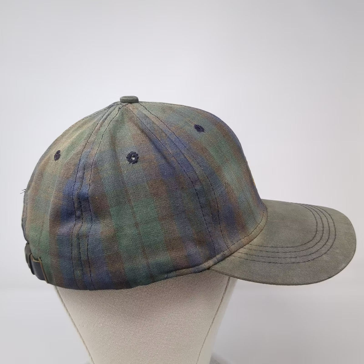 Imperial Headwear Shaker Run Golf Hat Green Blue Plaid Slideback OS Made in USA