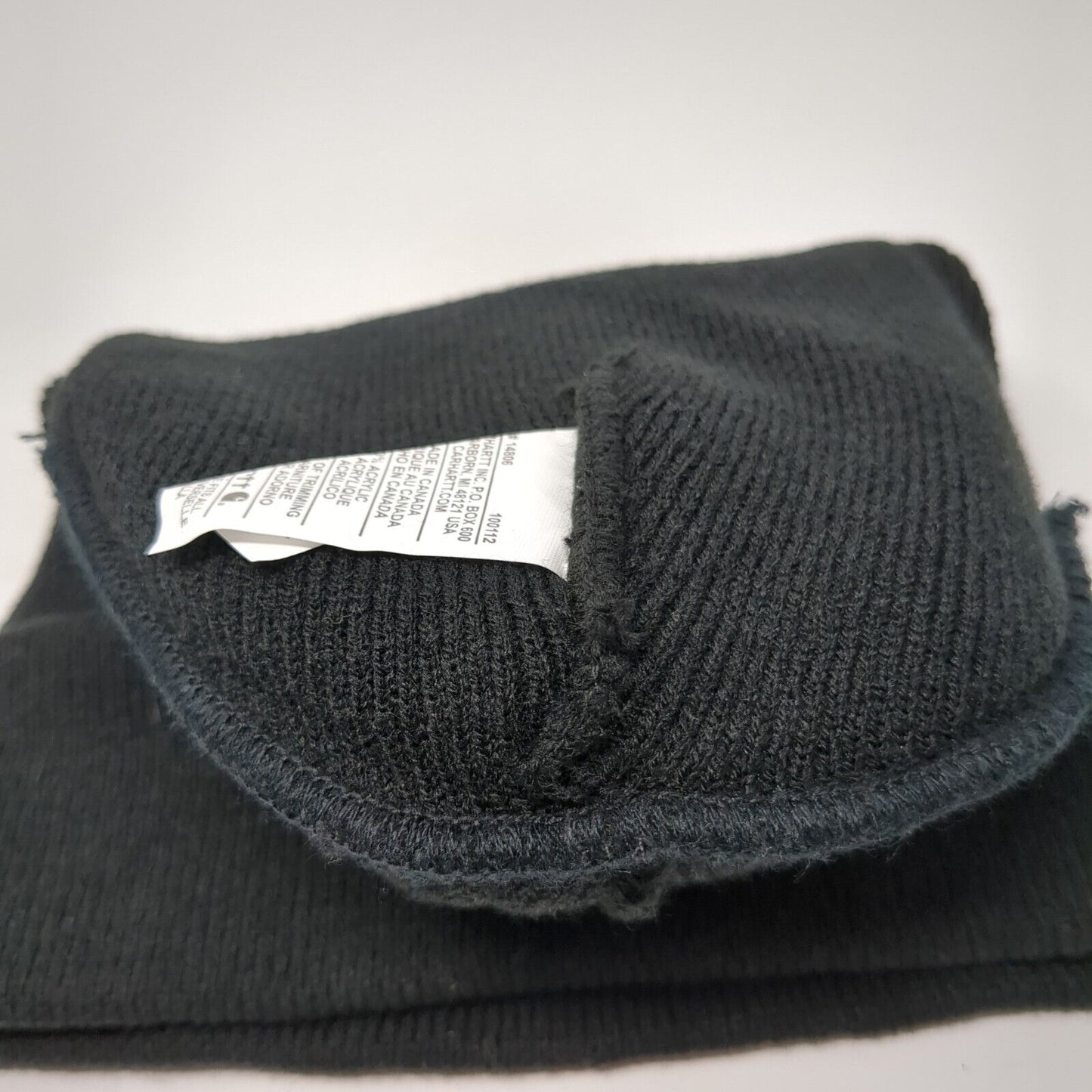 Carhartt Patch Knit Beanie Hat Black One Size Solid Stretch Outdoor