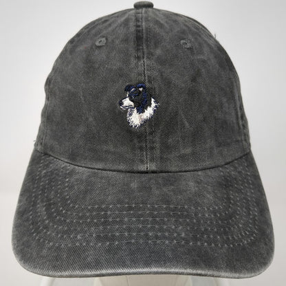 Nissi Caps Baseball Cap Gray One Size Embroidered Border Collie Dog Washed Hat