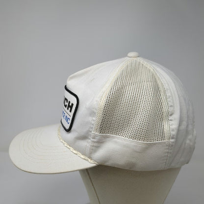 Young An 5 Panel White Hat One Size Koch Service Inc Mesh Back Snapback Rope