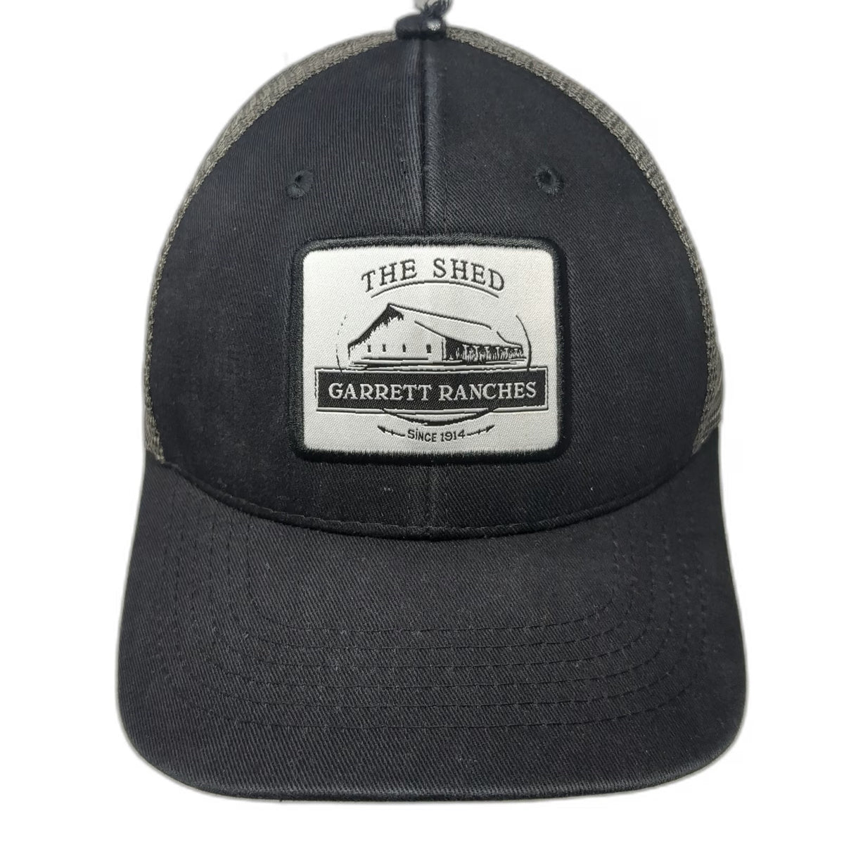 Vie Trucker Hat Black One Size Garrett Ranches The Shed Mesh Snapback Patch Cap