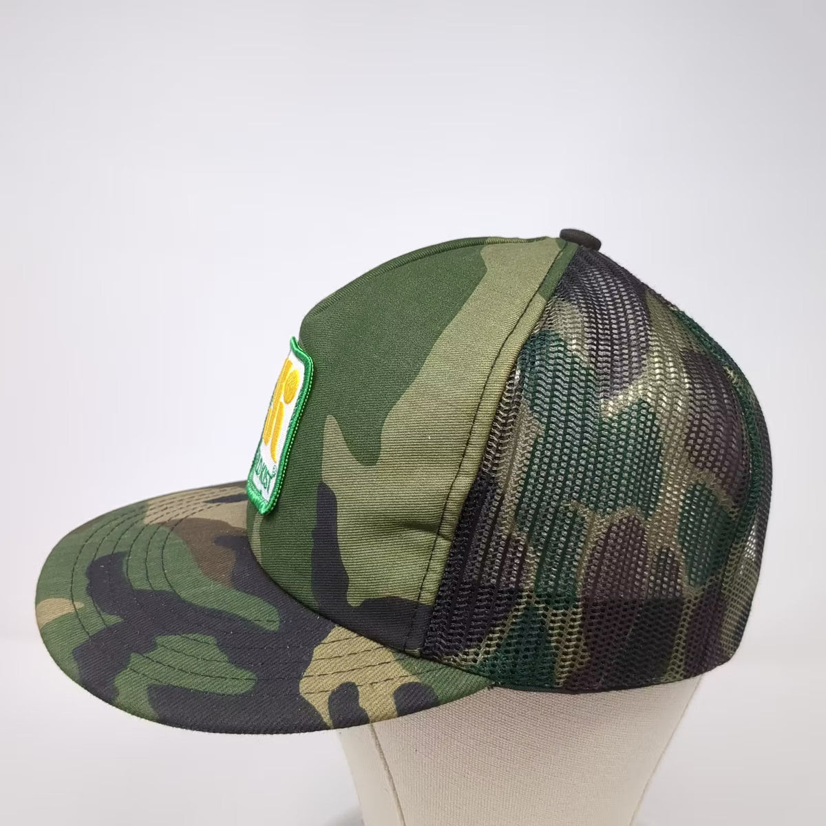 Challenger Caps Gold Kist Camo Trucker Hat Mesh Snapback Green OSFM USA Made