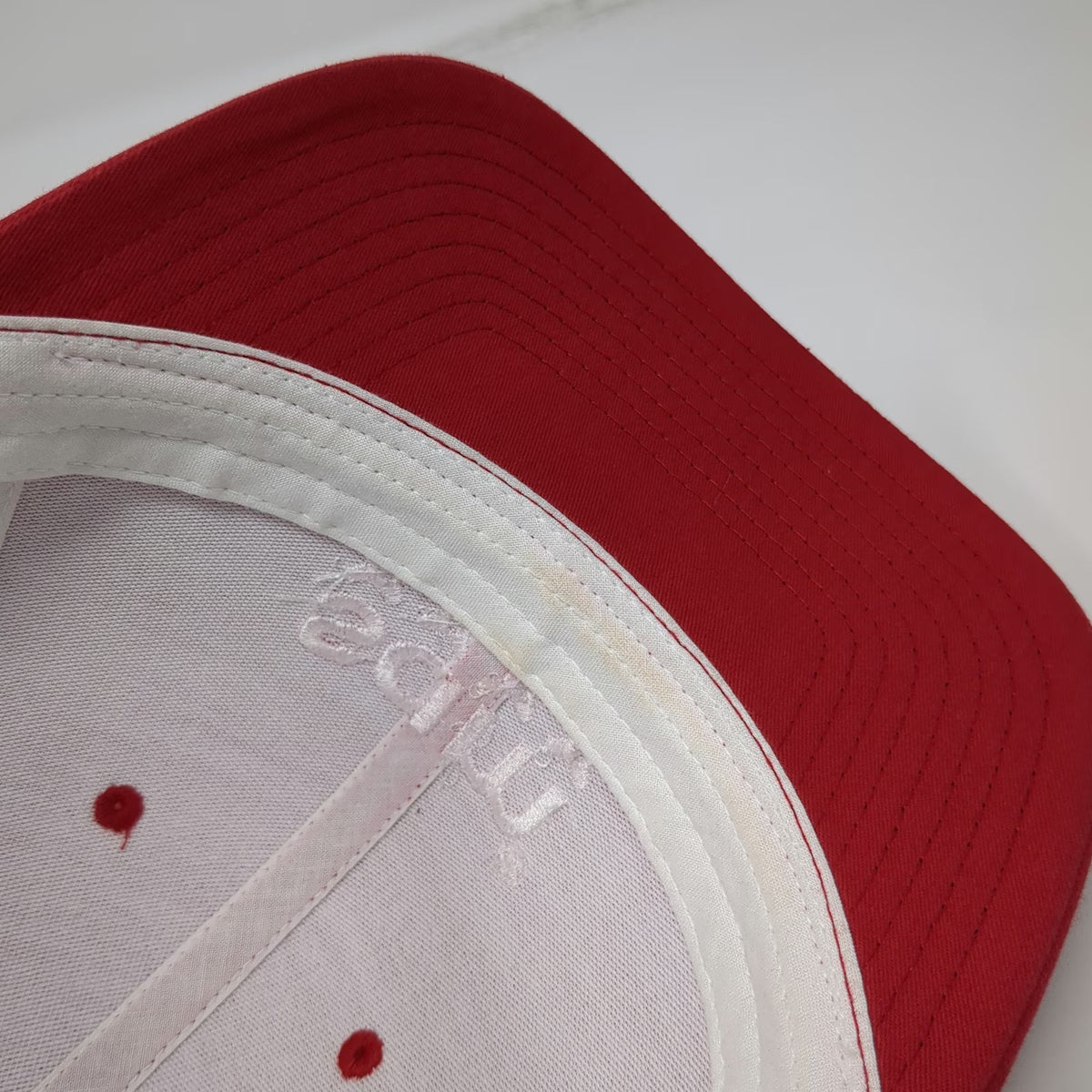 Yupoong Trucker Hat Red One Size Mesh Back Snapback Embroidered Sam Logo Cap