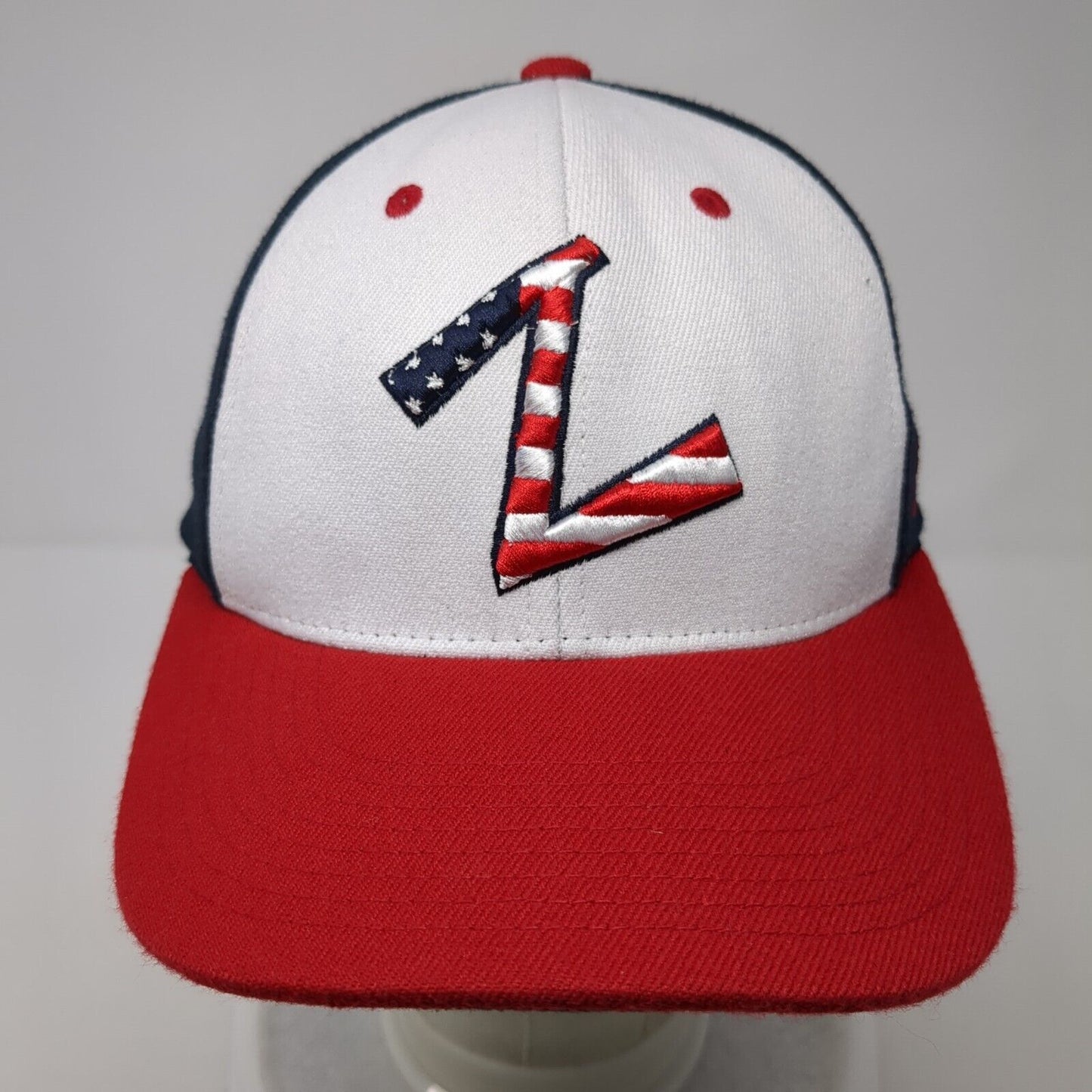 Zephyr Fitted Hat Multi Medium Embroidered Colorblock Patriotic 6 Panel