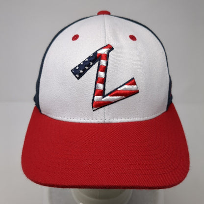 Zephyr Fitted Hat Multi Medium Embroidered Colorblock Patriotic 6 Panel