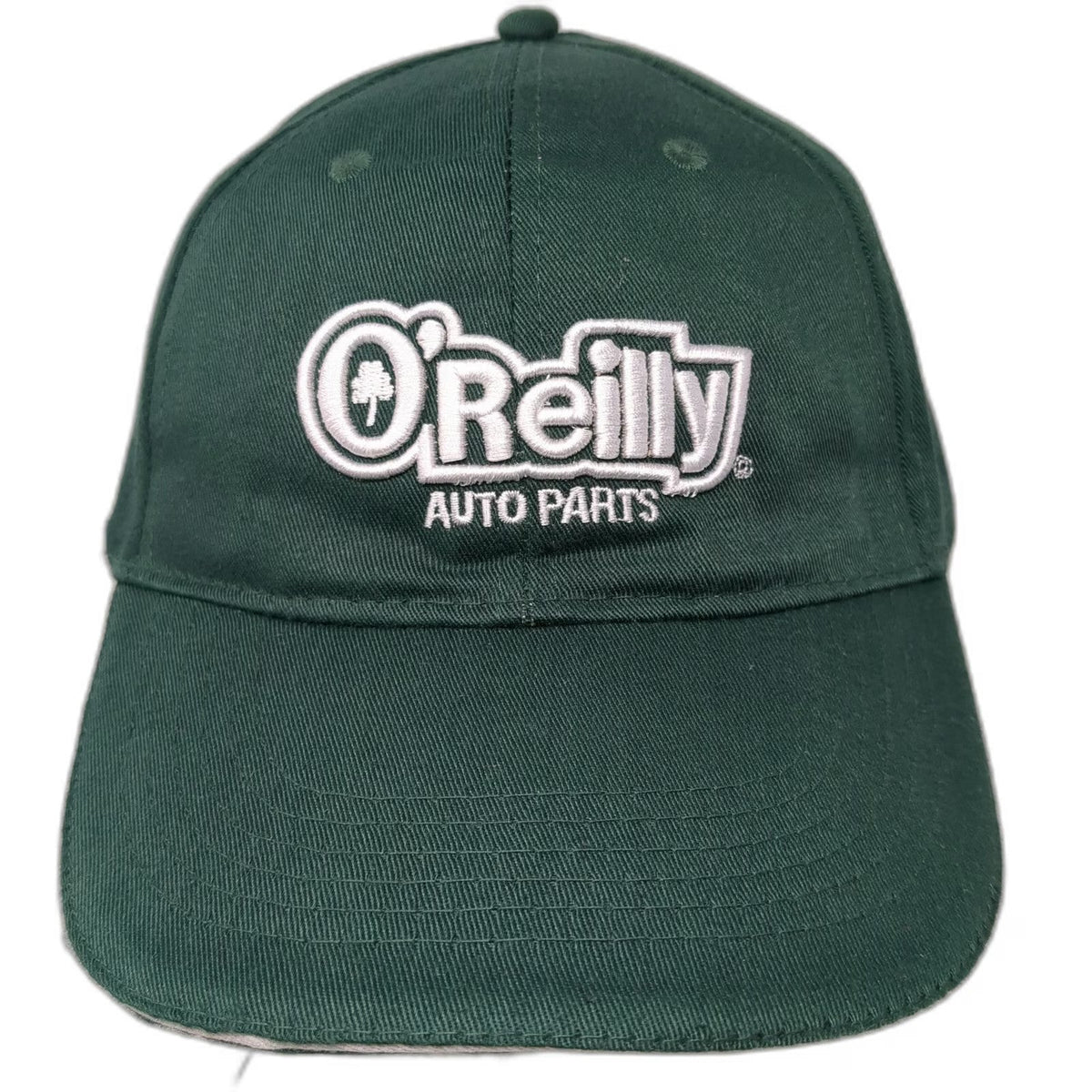O'Reilly Auto Parts Baseball Cap Green One Size Strapback Logo Hat Sandwich Brim