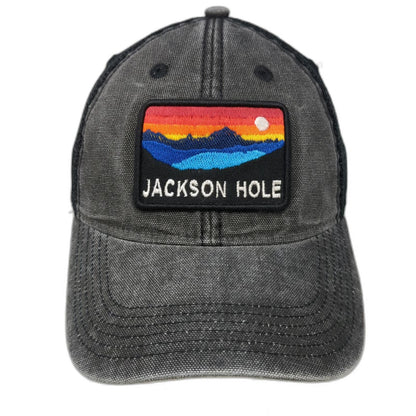 Legacy Trucker Hat Gray One Size Jackson Hole Mountain Sunset Mesh Snapback
