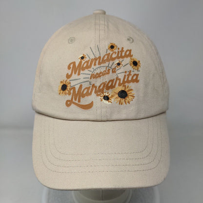 Mamacita Needs A Margarita Snapback Hat Tan OSFM Adjustable 6 Panel