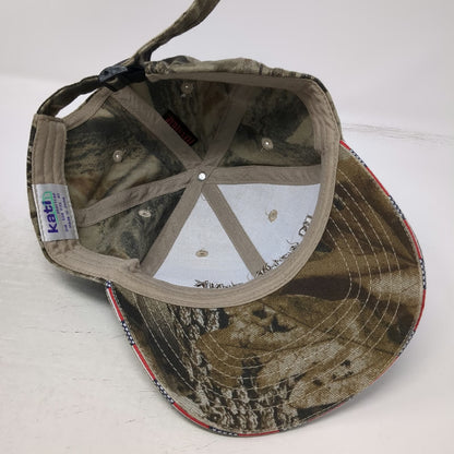 Kati Baseball Cap Brown Camo One Size John Zink American Flag Trim Strapback Hat