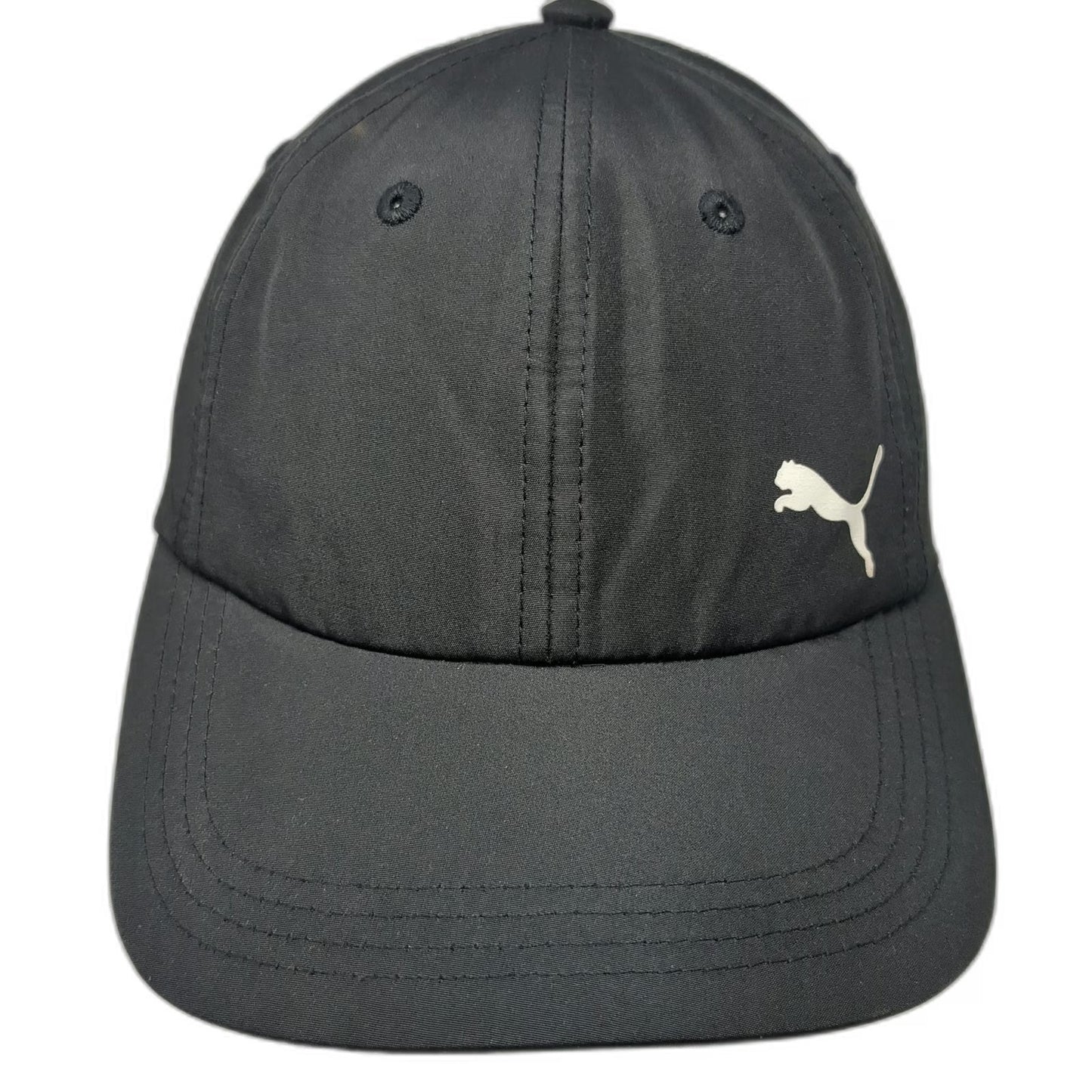 Puma Baseball Cap Black One Size Adjustable Lightweight Polyester Slideback Hat