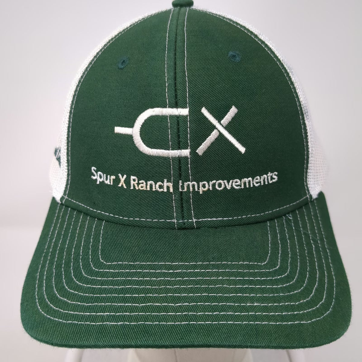 Richardson Trucker Hat Green One Size Snapback Spur X Ranch Improvements Mesh