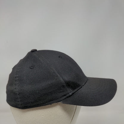 Umbro Fitted Hat Black OSFA Lightweight Embroidered Vented Holes 6 Panel