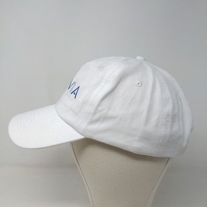 Hit Men's Strapback Hat White Size OSFM IQVIA Graphic Logo Cotton Adjustable