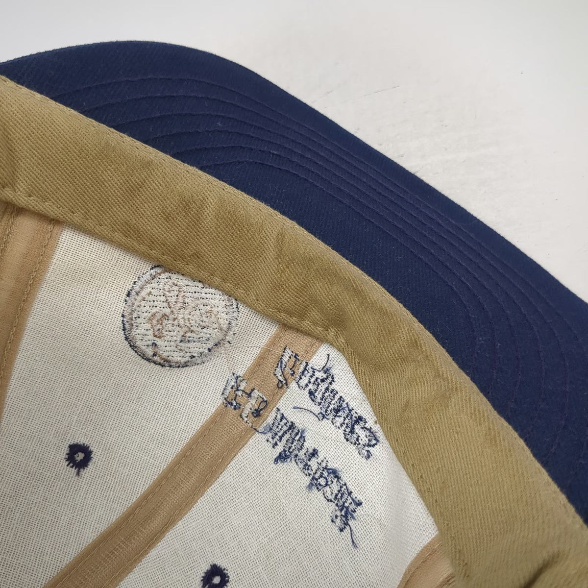 ESKCO GE Aircraft Engines Baseball Cap Beige Blue OSFM Strapback Two Tone Hat