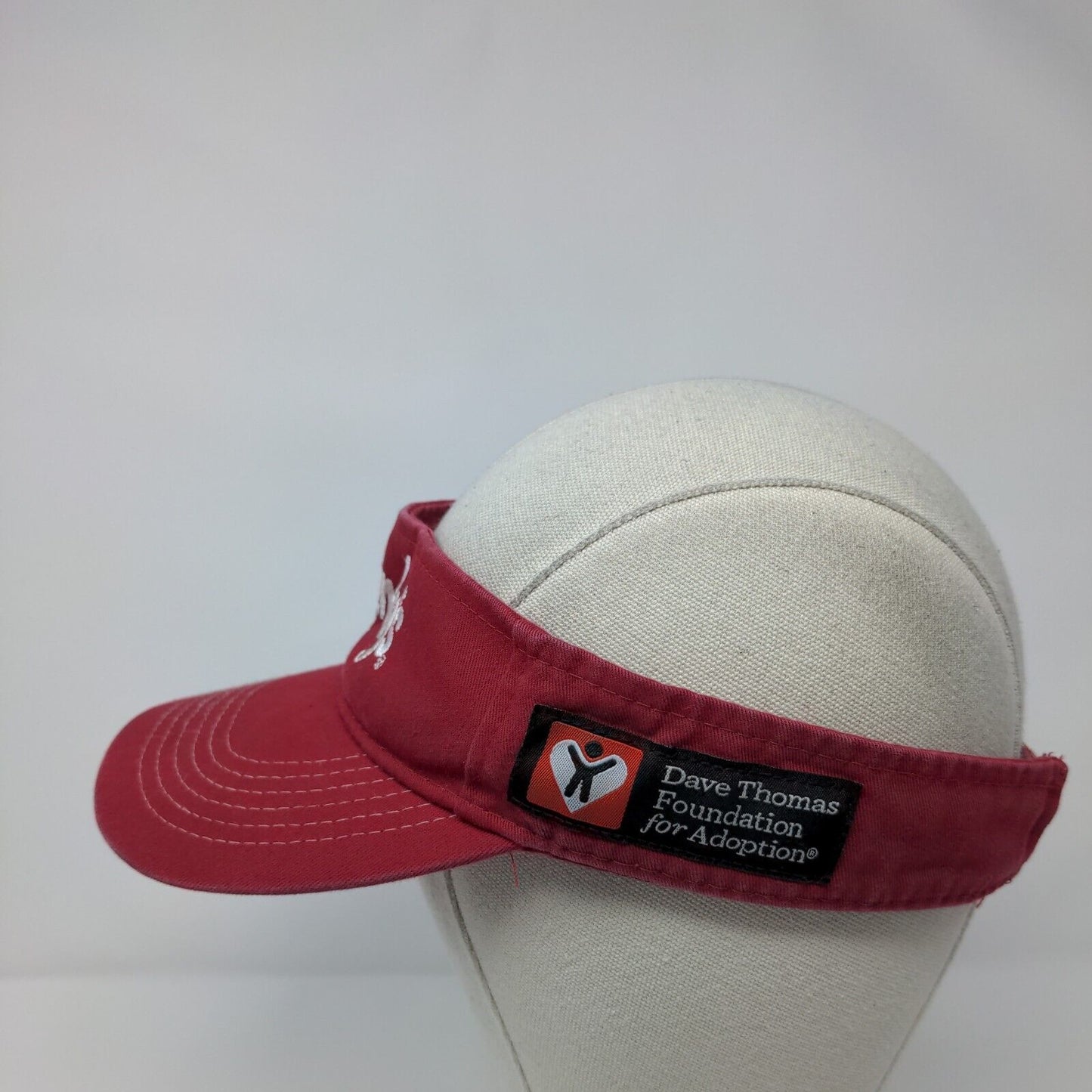 Wendy's Strapback Visor Hat Red OSFA Embroidered Employee Uniform