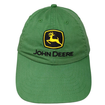 John Deere Strapback Hat Green One Size Adjustable Embroidered 6 Panel Cotton