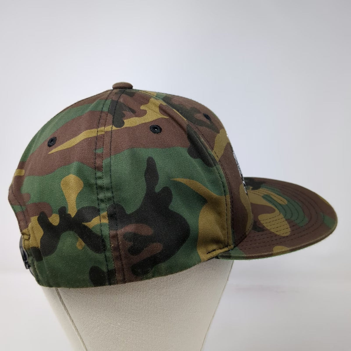 Yupoong Snapback Green Camo One Size BJ'z Cycle Shop Hat Flat Brim Embroidered