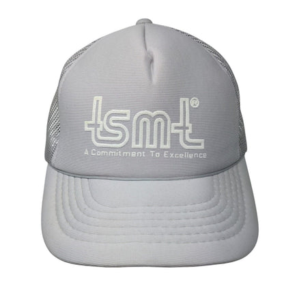 tsmt A Commitment To Excellence Snapback Trucker Hat Gray OSFA Mesh Back