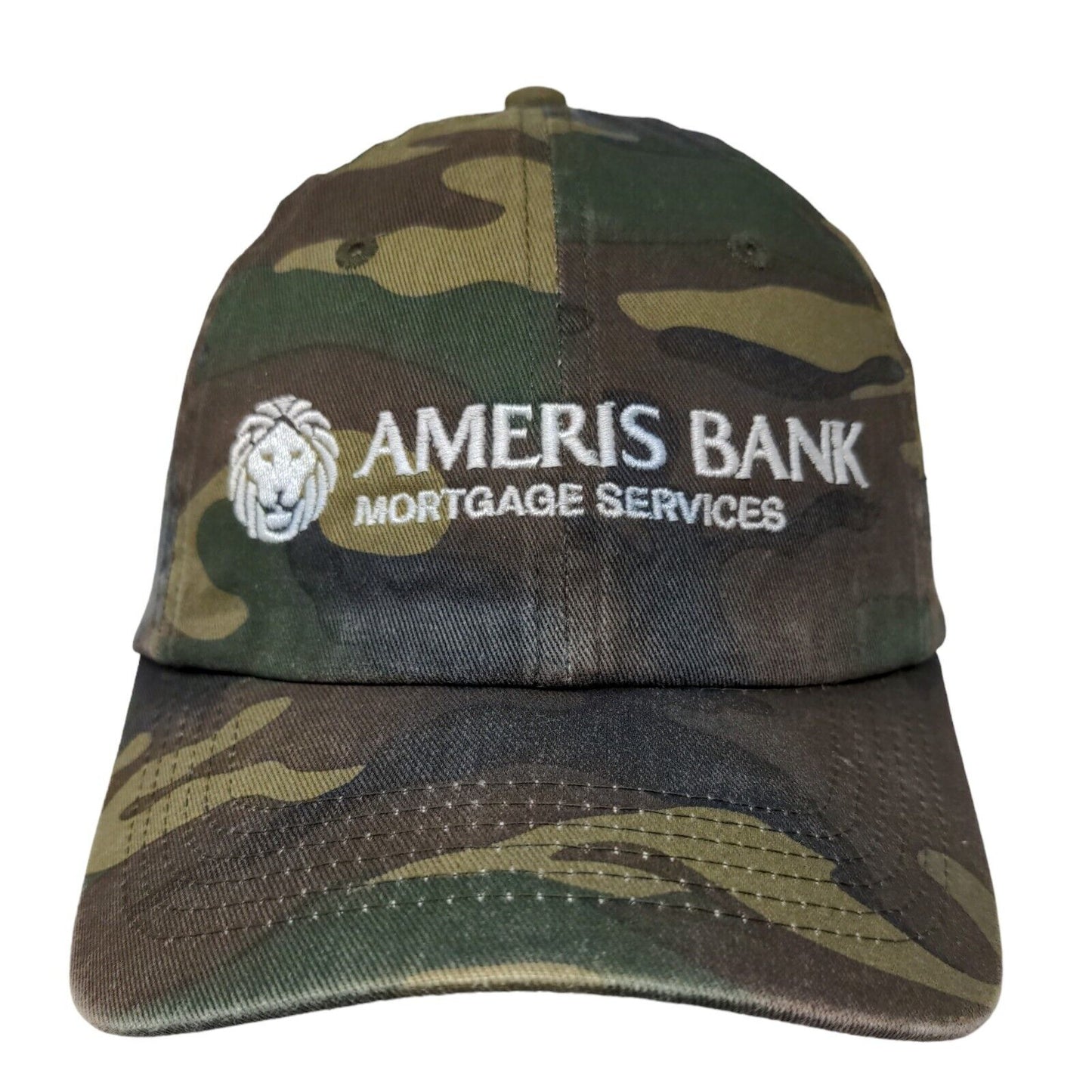 Ameris Bank Mortgage Services Strapback Hat Camouflage OSFA Embroidered