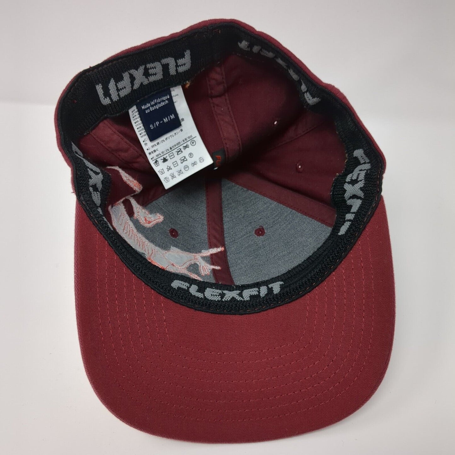 Arc'Teryx Fitted Hat Red Size S-M Embroidered Skeleton Bird Logo Cotton Blend