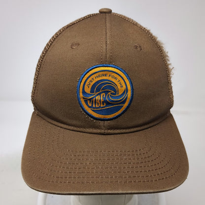 Flylow Trucker Hat Brown One Size Just Here For The Vibe Wave Patch Mesh Back