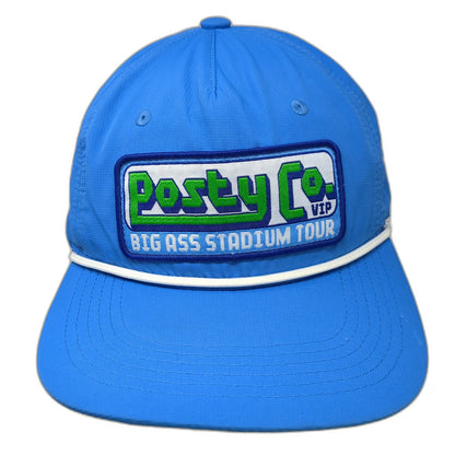 Posty Co VIP Big Ass Stadium Tour Snapback Hat Blue Rope Polyester Post Malone