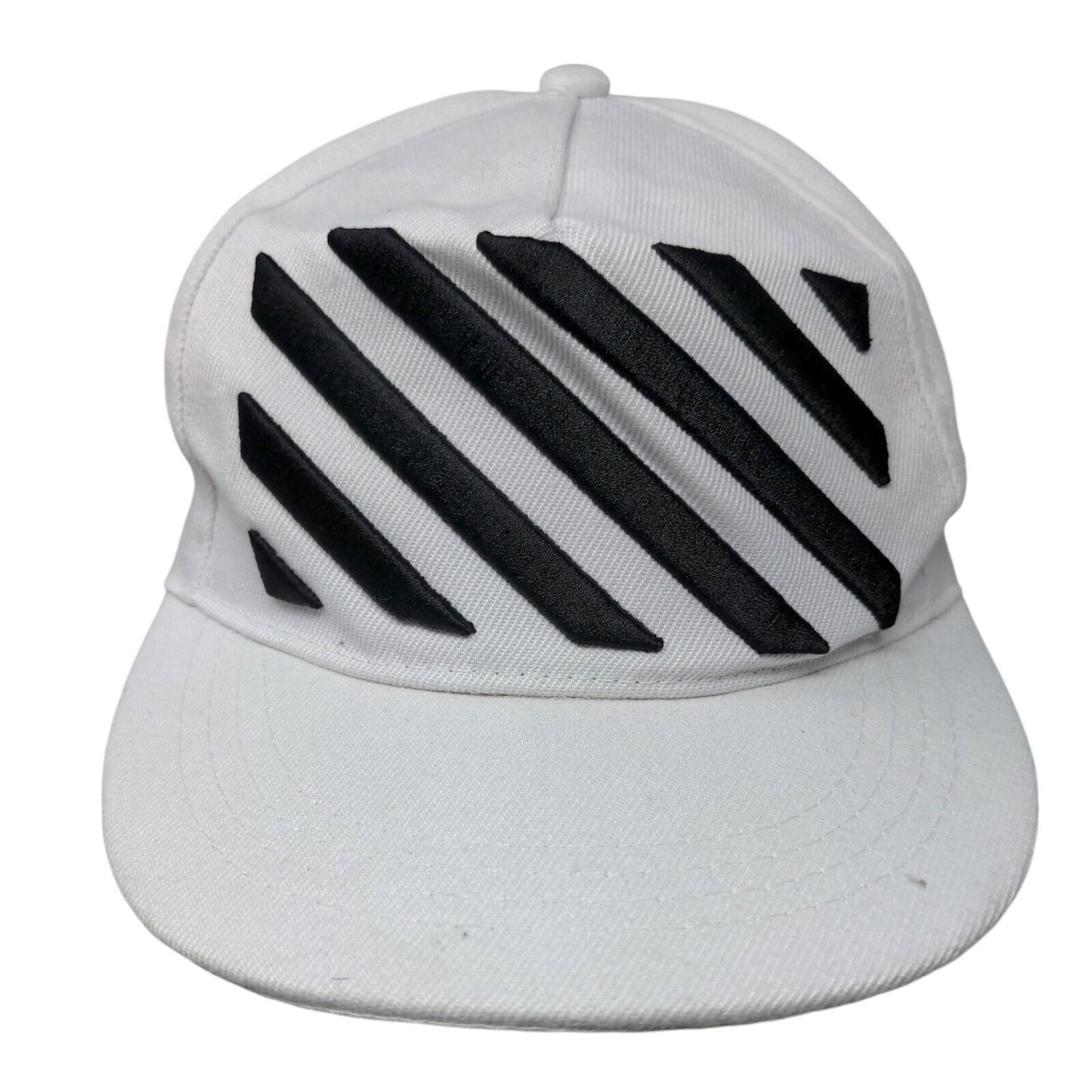 Unbranded Snapback Hat White One Size Adjustable Striped Vent Holes