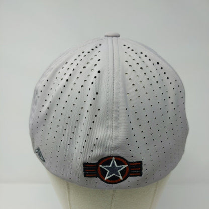 Letter R Fitted Hat Gray S/M Flexfit Breathable Elite Series Pacific Headwear
