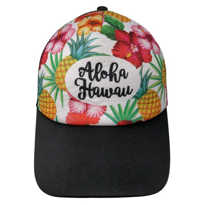 Aloha Hawaii Snapback Trucker Hat Multicolor OS Adjustable Mesh Back Surfware