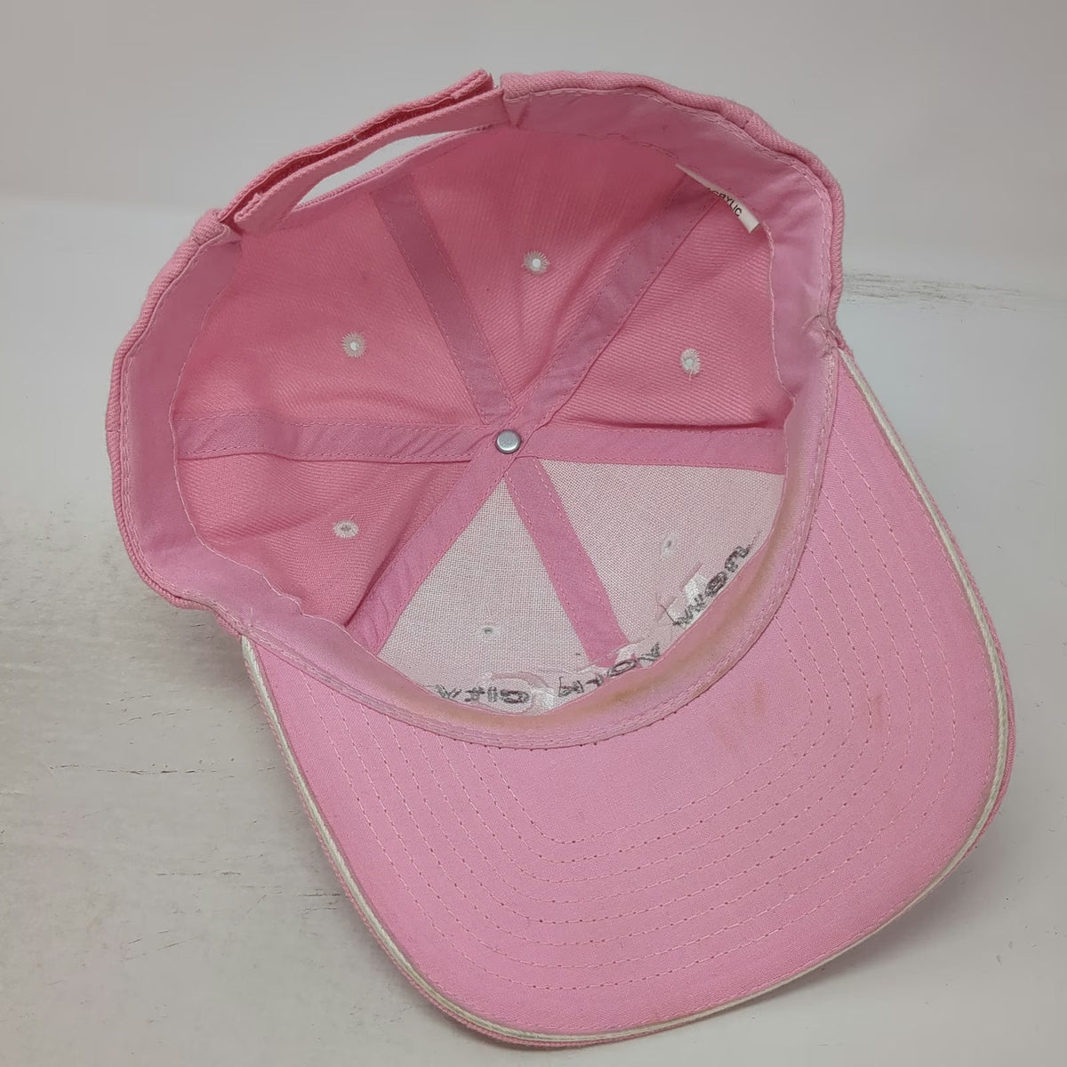 NYC New York City Pink One Size Baseball Cap Hat Strapback Acrylic White Accent