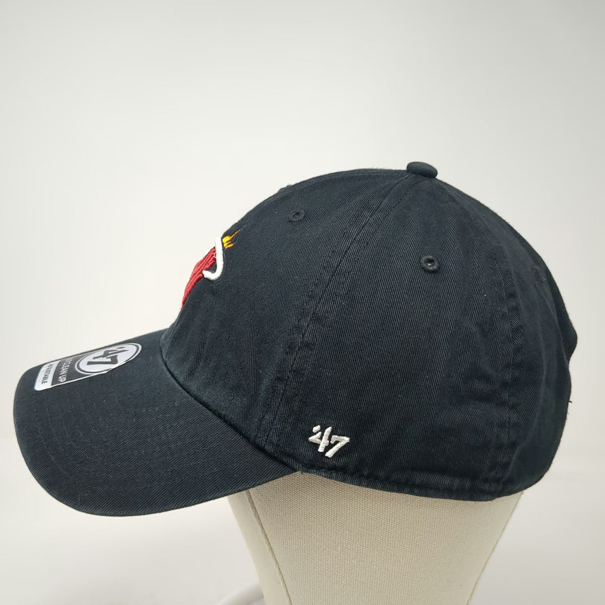 Miami Heat NBA '47 Baseball Cap Black One Size Strapback Embroidered Logo Hat