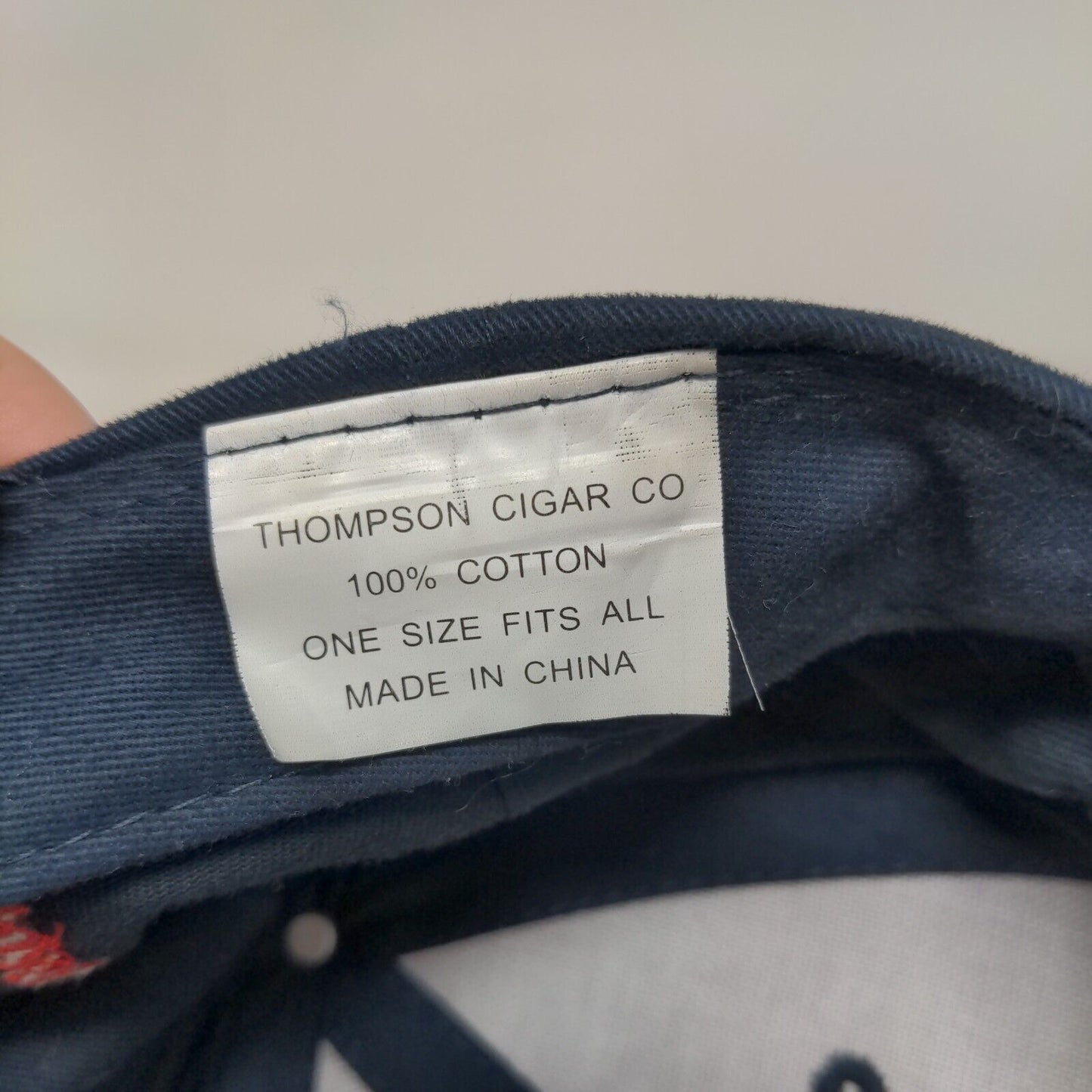 Thompson Cigar Co. Strapback Hat Blue OSFA Embroidered Adjustable