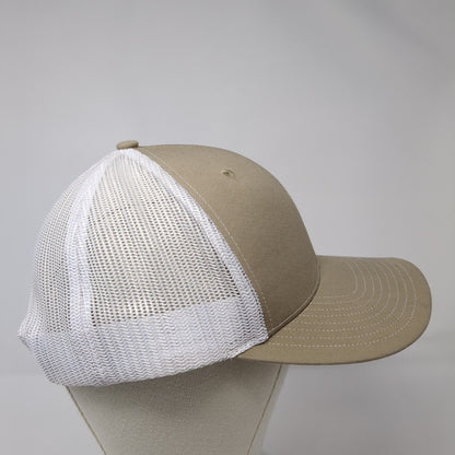 Richardson Snapback Mesh Back Trucker Hat Tan One Size Leather Patch