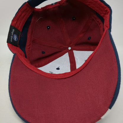 Mega Sport Panama Baseball Cap Red Blue White One Size Ribbon Tape Strapback Hat