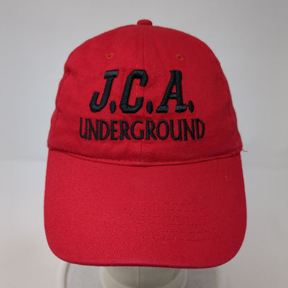JCA Underground Strapback Hat Red One Size Adjustable Embroidered
