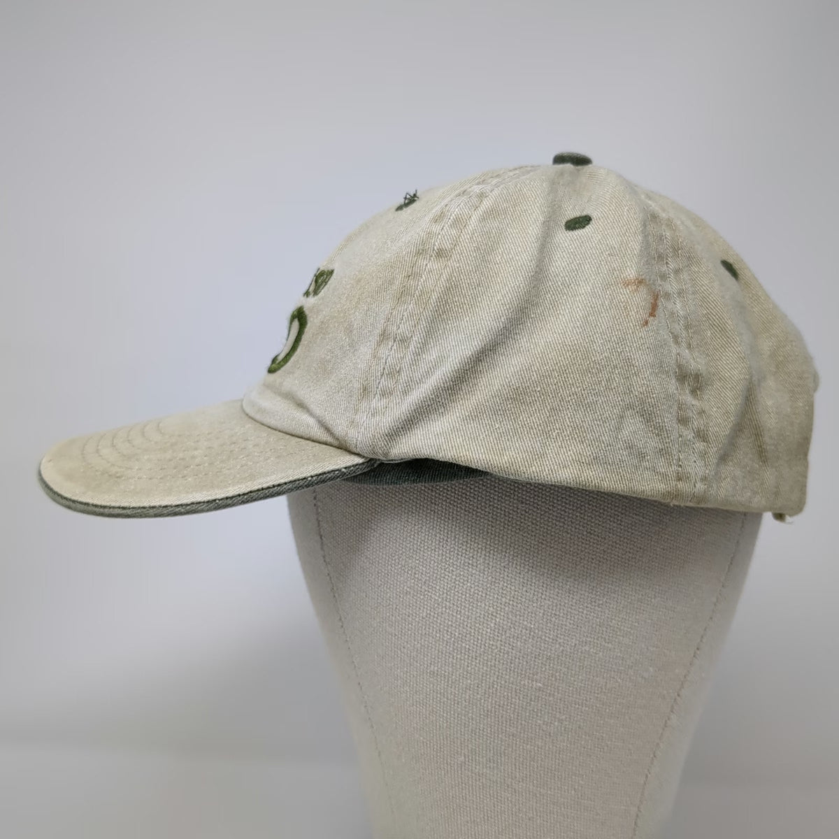 J Hats San Francisco Zoo Baseball Cap Beige Green One Size Strapback Cotton Hat